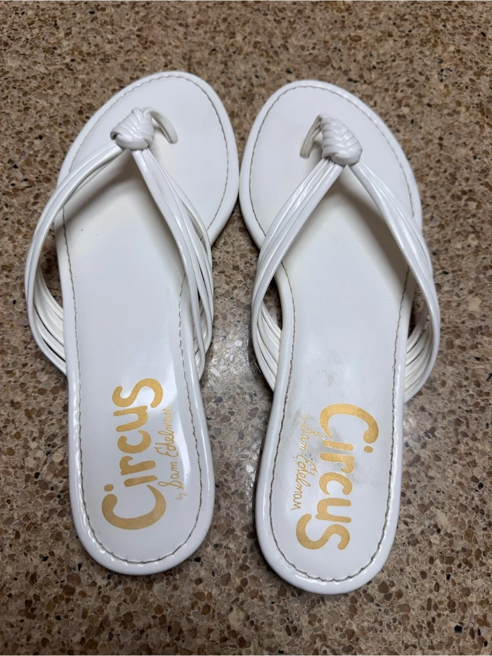 Circus by Sam Edelman White Braided Thong Sandals